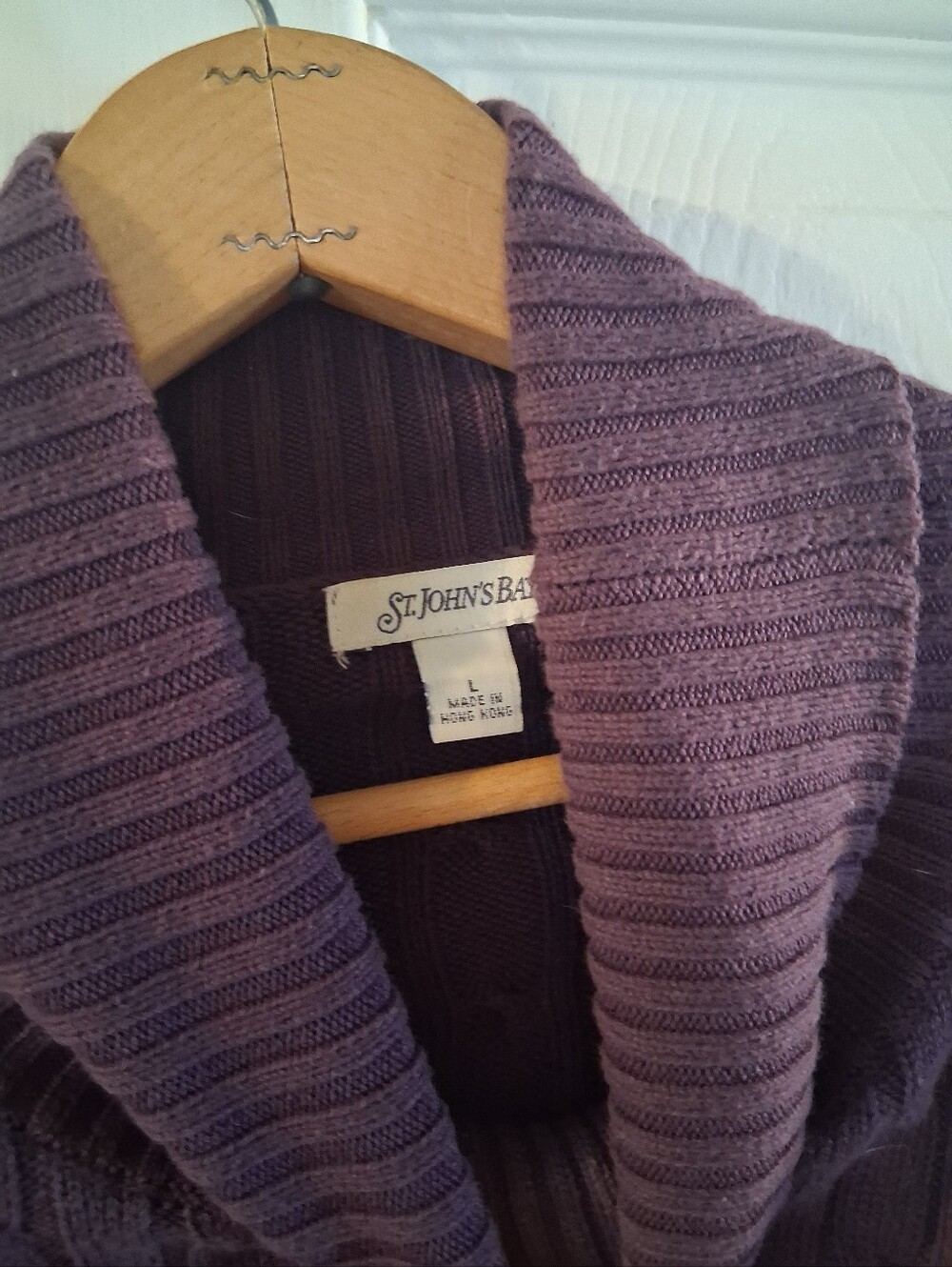 St. John's Bay Cable Knit Turtleneck Sweater in Plum - Picture 2 of 3